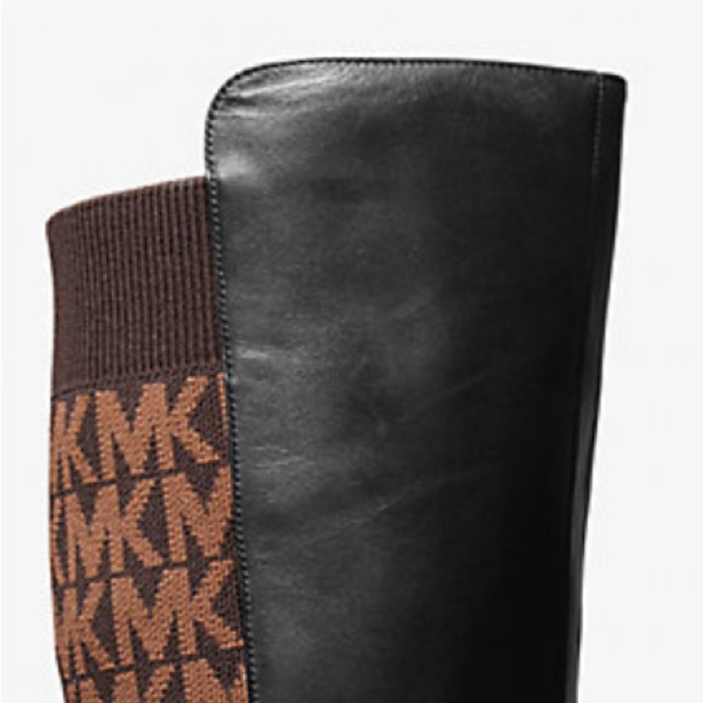 Michael Kors Ridley Black and Brown Over the Knee Boots - Picture 3 of 4